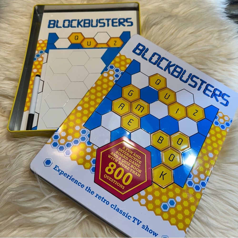 NIP blockbusters trivia game in tin.